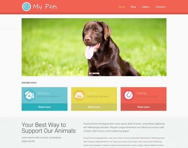 Mẫu website bán thú cưng 1